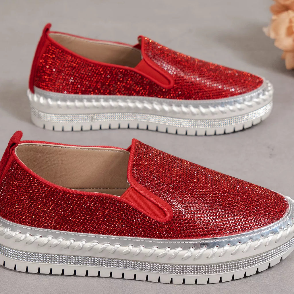 Rhinestone Round Toe Platform Loafers b61be40ed9a746fd8f36539d762b158a-Max-Origin Trendsi