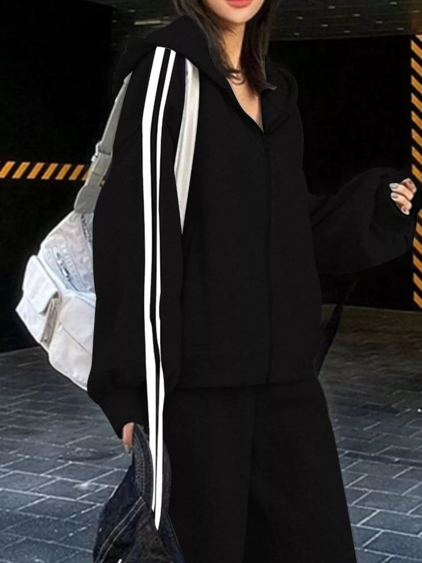 Womens Activewear Set Casual Zip Up Hoodie Side Striped and Pants 2 Pcs b62d6d7c-b65a-4782-b41a-bb8f222e7131-Max-Origin Trendsi