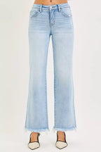 RISEN Womens Jeans Ankle Straight Tummy Control Mid Rise Fray Hem Light Blue b6784955-29de-42b2-a8cc-44f013fd7455-Max-Origin Trendsi