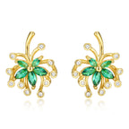 18K Gold-Plated Stud Earrings Flower Green Moissanite Stone 925 Sterling Silver b67f737a-8a6f-4d48-99ae-08f9e2fe8213-Max-Origin Trendsi