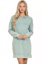 Zenana Mini Dress Ash Blue French Terry Acid Washed with Pockets b680154b-b6f1-42dd-ae7e-fcd6d5c55256-Max-Origin Trendsi