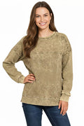 Zenana Pullover Mocha Acid Wash French Terry Exposed-Seam Top MOCHA b69d64b1-78a1-4c07-8d79-687a4e09acb0-Max-Origin Trendsi