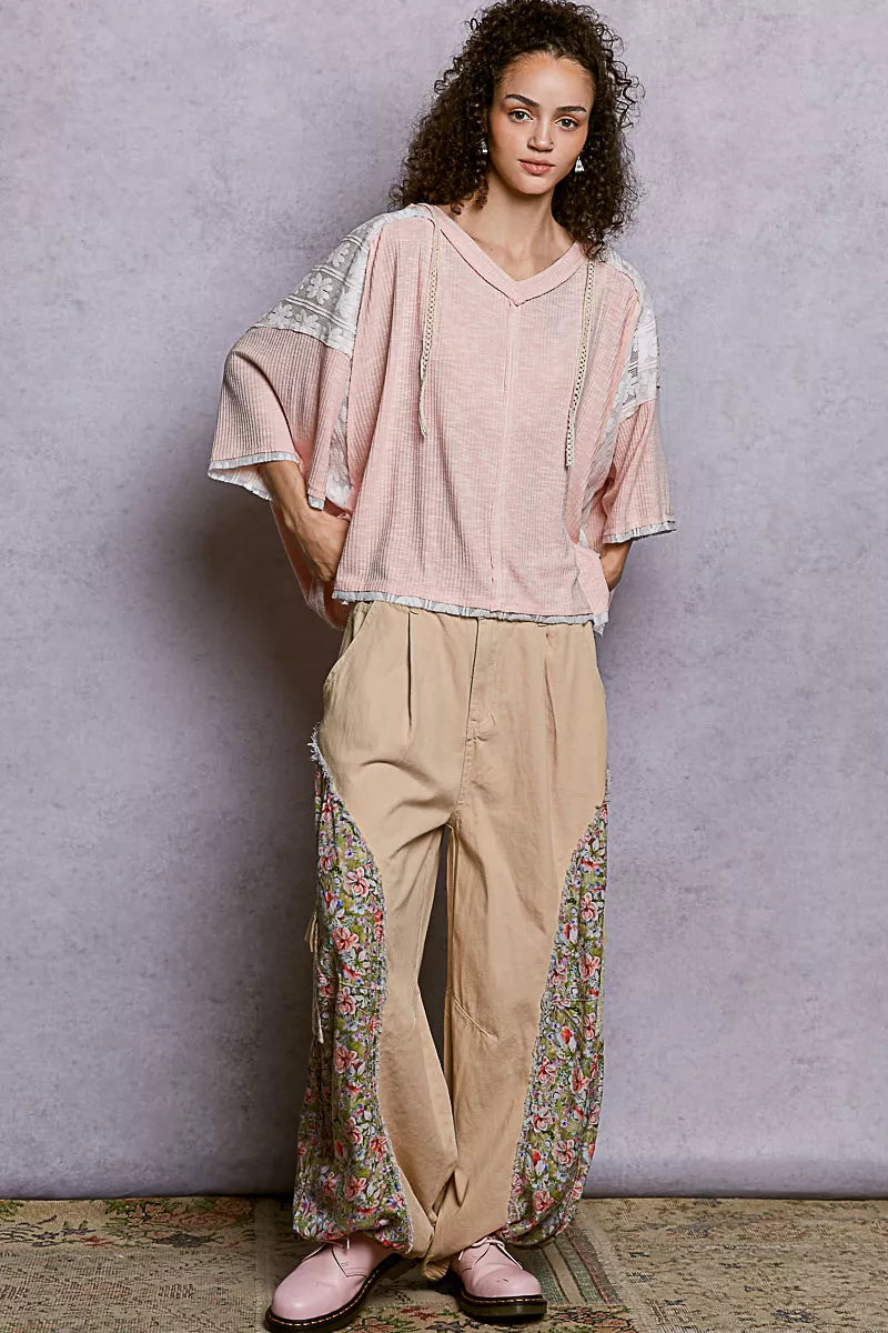 POL Short Sleeve Hoodie Top with Lace Detail b6bf66b1-75a2-459c-8c26-0c199271cfc4-Max-Origin Trendsi