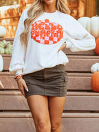 Halloween Women's Sweatshirt Pumpkin Patched Pattern White Long Sleeve Top b704d925-9e63-488f-9251-006d2ca8910f-Max-Origin Trendsi