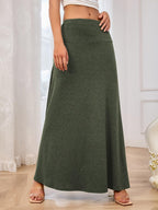 Maxi Skirt Solid Elastic Waist Soft Basic Style b72a4f81-8a6d-4ac3-b6d1-1fde279fa5d5-Max Trendsi