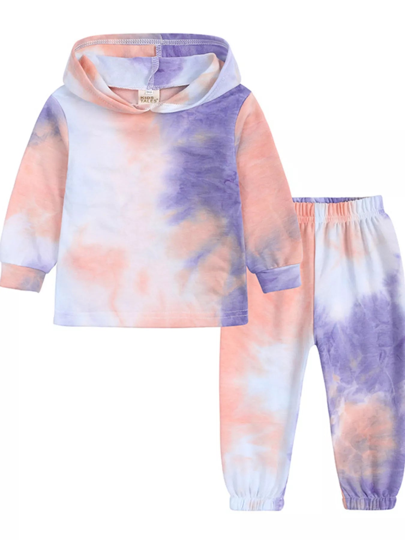Girl's Outfit Set Tie-Dye Hoodie and Pants Set for Children Sherbet b75065d1868b45639afb91075af9beb8-Max-Origin Trendsi