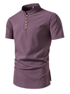 Men's Plus Size Short Sleeve Shirt with Button Detailing