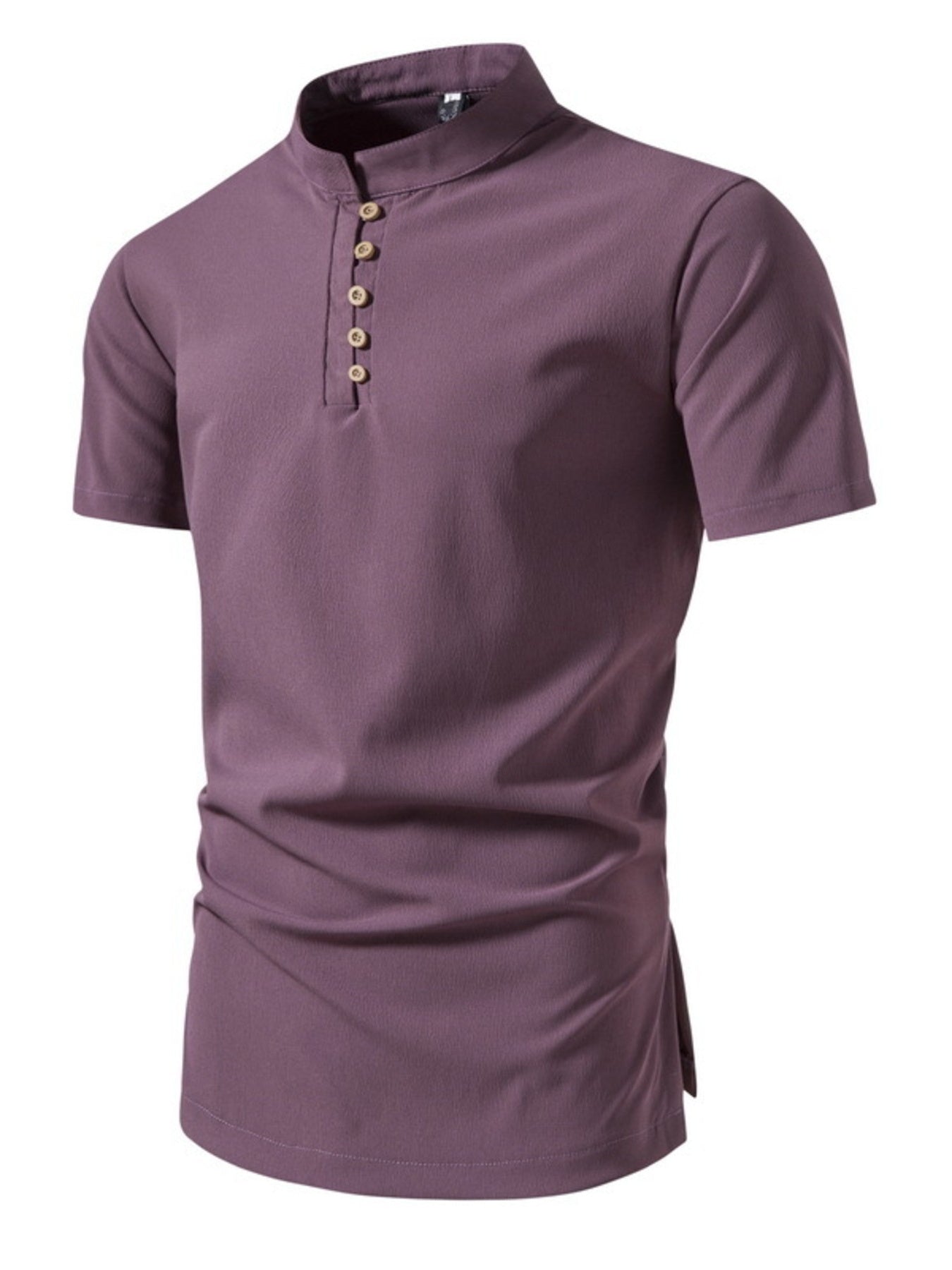 Men's Plus Size Short Sleeve Shirt with Button Detailing