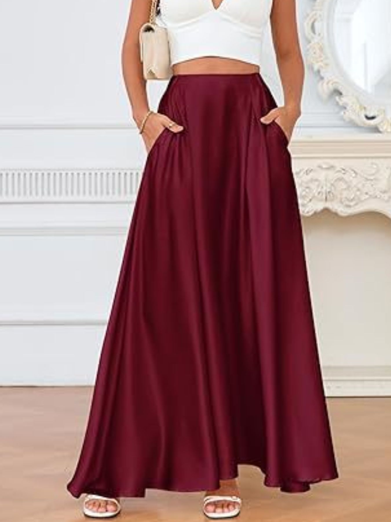 A-Line Maxi Skirt with Convenient Pockets