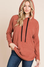 BOMBOM Hoodie USA Stock Brick Hooded Drop Shoulder Knit Sweatshirt b79408bc-6751-4ab9-a3e6-28c755f68df4-Max Trendsi