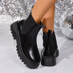 Women's Boots Pu Leather Round Toe Platform Mid Heels Shoes b7afad65792d44d99d63a4212ad8af55-Max-Origin Trendsi