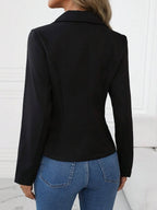 Women's Blazer Short Black Single Button Slim Long Sleeve Outwear b7b38d1431d64ed5a7c4b80086b98dfd-Max-Origin Trendsi