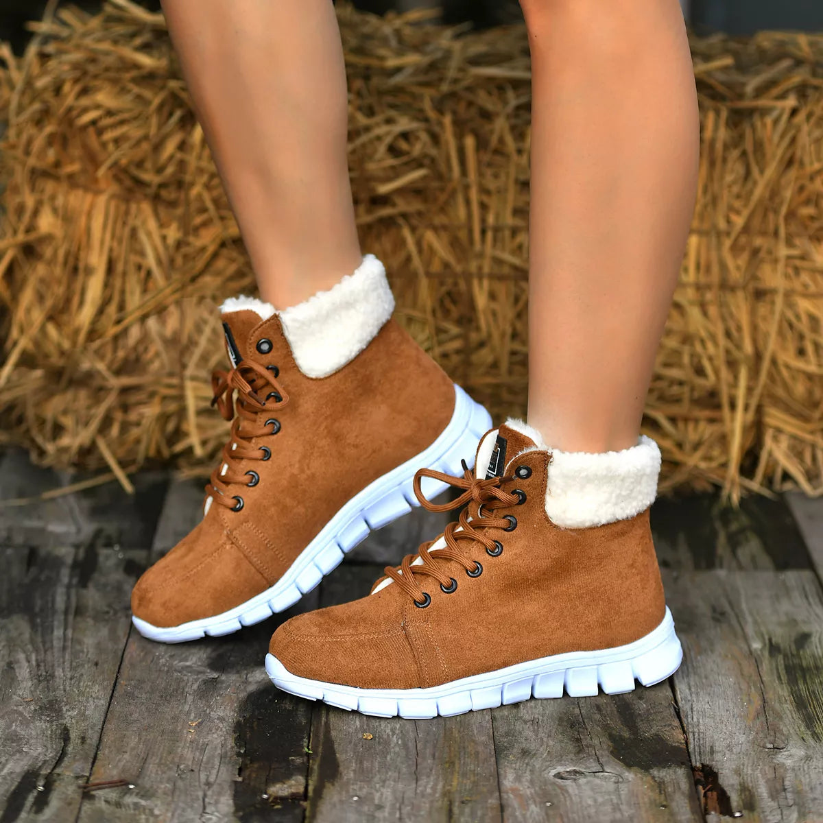 Lace Up Round Toe Boots Brown b7e9a7bcaeac460fa16de7df436b02ad-Max-Origin Trendsi