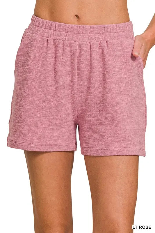 Zenana Cotton Slub Short Pants for Women