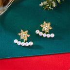 Christmas Earrings Snowflake Pearl 18K Gold-Plated Rhinestone b831040f-8d3c-4f15-bc96-7e08a40d8a85-Max-Origin Trendsi