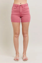 Judy Blue Women's Shorts Pink Denim Back Embroidery Pockets ROSE b8563f2d41b3487895e8f4f9821b4138-Max-Origin Trendsi