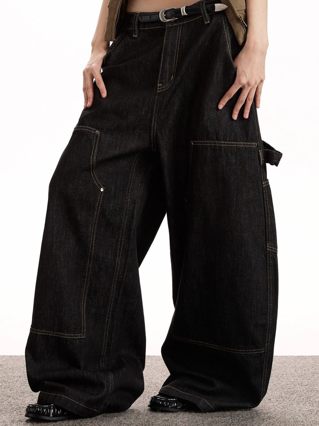 Men's Full Size Pocketed Wide Leg Jeans Plus Size