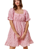 SO ME Texture Woven Ruching On Bust Mini Dress