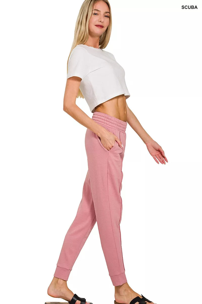 Zenana Jogger Set Light Rose Scuba Half Zip Pullover and Pants for Woman b8b288bdc4764218a8864f7897a3ce64-Max-Origin Trendsi