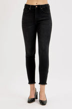 RISEN Women's Black Skinny Jeans Tummy Control High Rise Adjustable Waist b957ed3797784e719a34a6029ad9368c-Max-Origin Trendsi