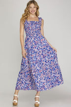 She+Sky Midi Dress Plus Size Smocked Printed Royal Blue Wide Strap Tiered Royal Blue b95b0066-b54b-4cf2-b755-47b60580a14e-Min Trendsi