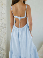 Maxi Cami Dress Cotton Backless Tiered with Ruffled Hem b9662389-c75b-44a8-9461-15623c4f6063-Max-Origin Trendsi