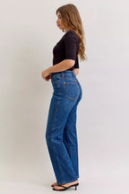 Judy Blue Womens Straight Jeans High Waist Tummy Control Mid Wash Denim b9b99518-0cb9-4d63-915b-c5d4ee9872bd-Max-Origin Trendsi