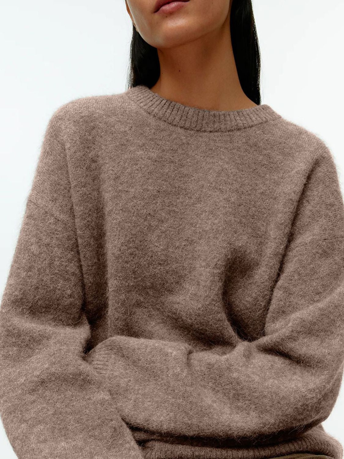 Women Sweater Round Neck Drop Shoulder Long Sleeve Soft Solid Pullover b9d643c4-15e9-46d4-bfcf-19d32c3da2a9-Max Trendsi
