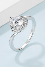 Murray 1 Carat Silver Heart Ring Moissanite 925 Sterling Zircon Platinum-plated b9d764bc91de4db5a598cdaa14120113-Max Trendsi