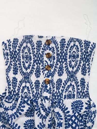 Perfee Jumpsuit Blue Floral Smocked Tube Strapless Wide Leg Belted High Waist ba0b49ec-a514-4aab-a8a3-64bbdec82c71-Min Trendsi