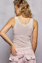 POL Tank Top Pink Lace Trim with Front Button Closure and Pocket ba2724bb-8eae-4a90-98da-e5a861f7c8e5-Max-Origin Trendsi