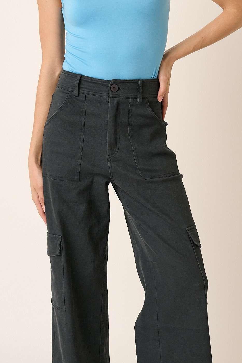 Mittoshop Cargo Pants Cotton Blend Wide Leg High Waist with Pockets ba687d34-fefb-4b52-9382-c4b736eef7a3-Max Trendsi