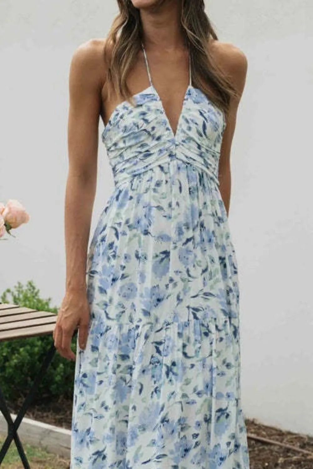 Floral Maxi Dress Halter Cut Out Neck Tiered Backless ba6c2d8c-b472-4f7b-86e9-bd67a2505bf7-Max-Origin Trendsi