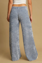 Umgee USA Ribbed Wide Leg Pants Elastic Waist Light Blue Loose Trousers ba753244-412e-48c5-b252-84d58d0f82b5-Max Trendsi