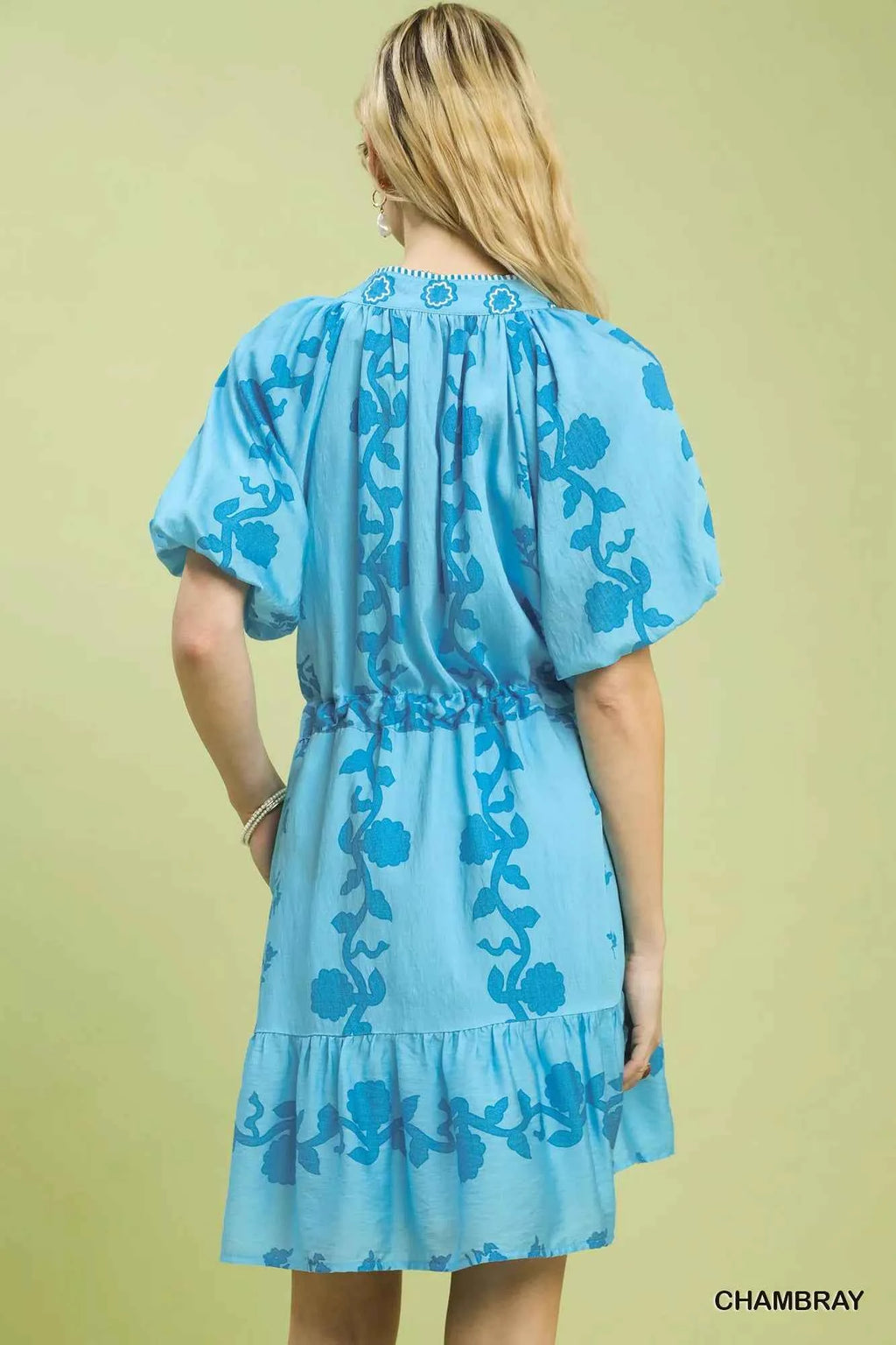 Umgee Floral Tie-Waist Boho Mini Dress