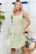 ADORA Stripe Ruffled Mini Dress Smocked Sage Wide Straps SAGE STRIPE ba9611be-13fc-4a01-ab33-0c8e0b94d422-Min Trendsi