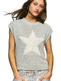 POL Star Round Neck Popcorn Knit Top