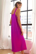 ADORA Jumpsuit Cerise Textured Wide-Leg Strappy Pocketed Overall baa29b55-8417-435a-a90d-6a6b01ded42d-Min Trendsi