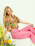 Umgee Jacquard Abstract Print Top