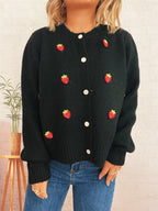 Women's Cardigan Strawberry Button Up Long Sleeve Soft Knit baaa3a5d15134ecc9612288d314c1b58-Max-Origin Trendsi
