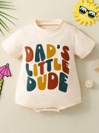 Children's Dad's Little Dude Graphic Short Sleeve One-Piece
