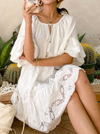Mini Dress White Crochet Eyelet Embroidered Tassel Tie Neck Short Sleeve bb43ef4b-38e0-4f8c-ada9-361c0042dd93-Max-Origin Trendsi