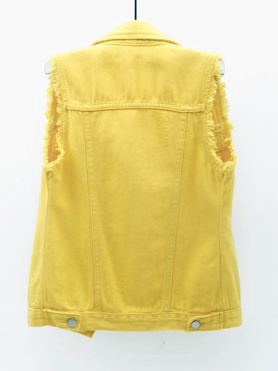 Denim Jacket Women's Raw Sleeveless Flap Pockets Plus Sizes S-5XL bb970ed7-4479-4df7-9218-9395133464c6-Max Trendsi