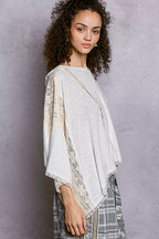 POL Womens Hoodie Top Off White Short Sleeve with Lace Detail bb992e93-b9b2-437e-9ce7-89224a3fd4df-Max-Origin Trendsi