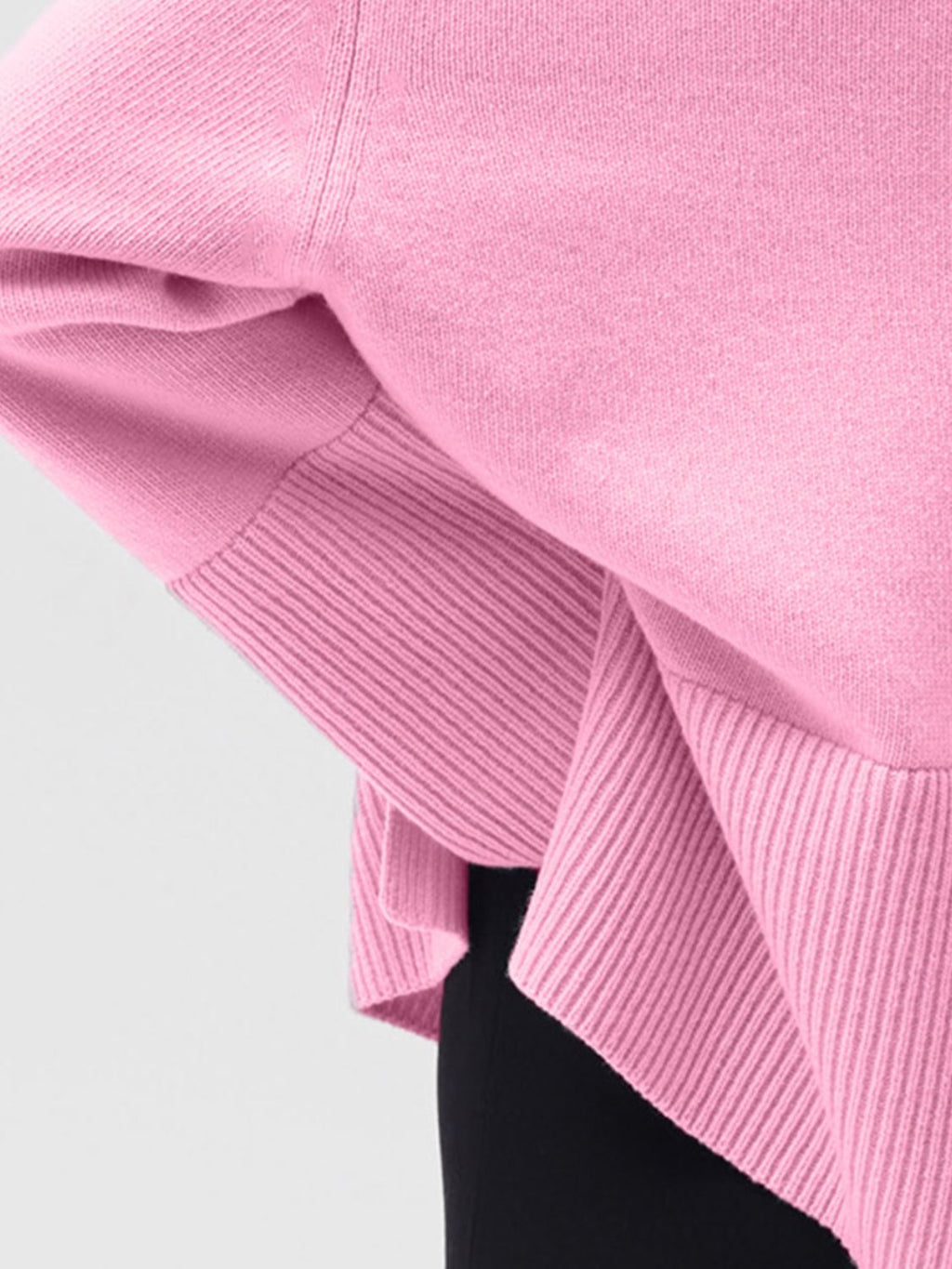 Women Sweater Side Slit Turtleneck Drop Shoulder Long Sleeve Soft Pullover bbbb6b8a-fe1c-45df-8e77-d638423c4c60-Max Trendsi