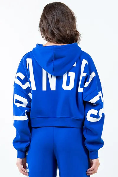 American Bazi Royal Blue Cropped Hoodie Women's Letter Graphic Long Sleeve Top Royal Blue bbcb89c3-33c3-4948-b93e-f67db9c31ad1-Min Trendsi