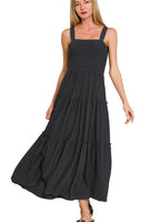 Zenana Smocked Tiered Midi Dress