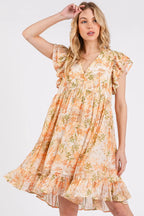Mittoshop Mini Dress Orange Floral Chiffon Ruffle Short Sleeve ORANGE MULTI bbea08d6b7314a8a8dca799ed37f587f-Max-Origin Trendsi