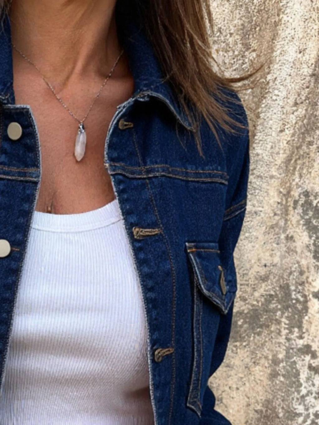 Women's Denim Jacket Button Up Long Sleeve Contrast Stitching Outwear bbf055fb-41db-4eb2-921d-ae0a3e6049ec-Max-Origin_05911f0c-a1dc-4dba-a351-dc5a91b91577 Trendsi