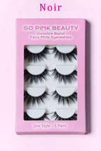 SO PINK BEAUTY Faux Mink Synthetic Eyelashes 5 Pairs Black Mix Effect bc09289b-00af-42a1-97c0-c02f7519a119-Max Trendsi